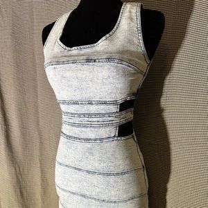 Vintage Stone Washed Denim Mini Dress with Cut Outs! 👀